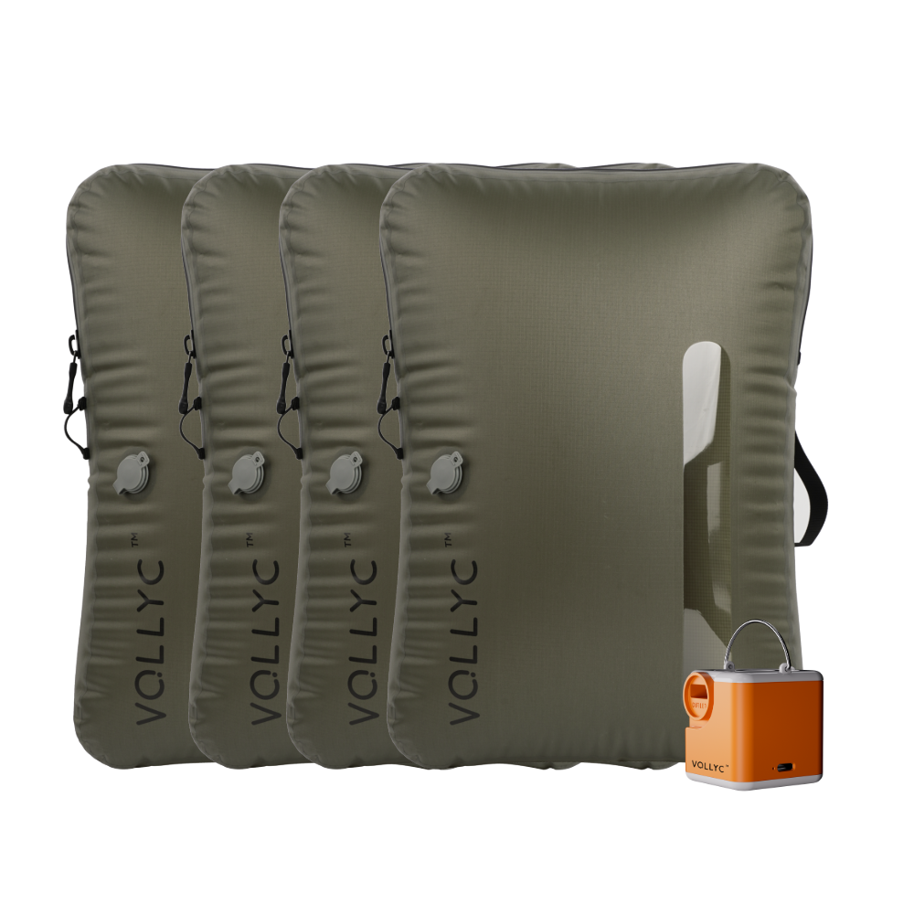 FLEXTAIL X VOLLYC EZY SET BUNDLE - 3 Size Waterproof Travel Vacuum Pack For Luggage Space Saving