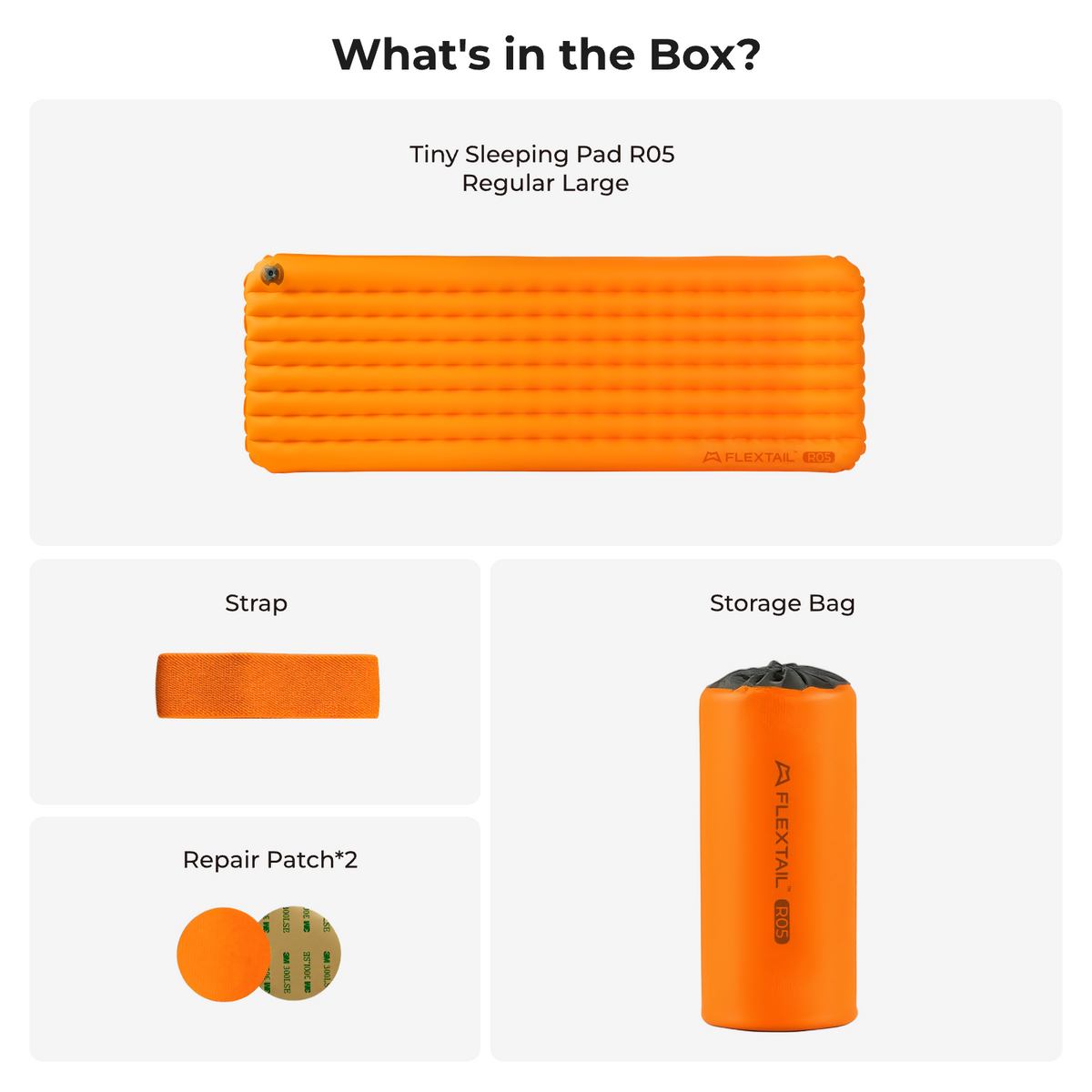 TINY SLEEPING PAD R05 LARGE- Larger, Lighter, More Comfortable (196cm, 5 R-value)