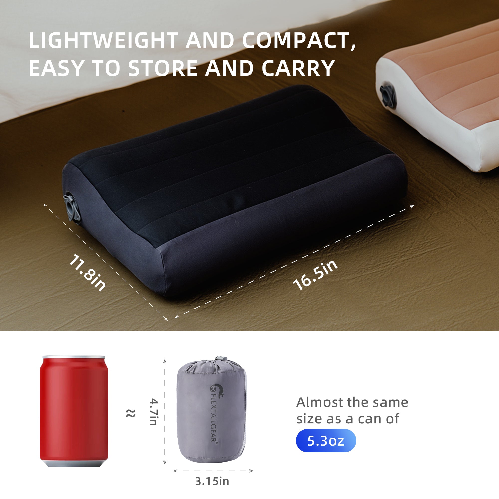 ZERO PILLOW-B Shape Inflatable Camping Air Pillow - FLEXTAIL