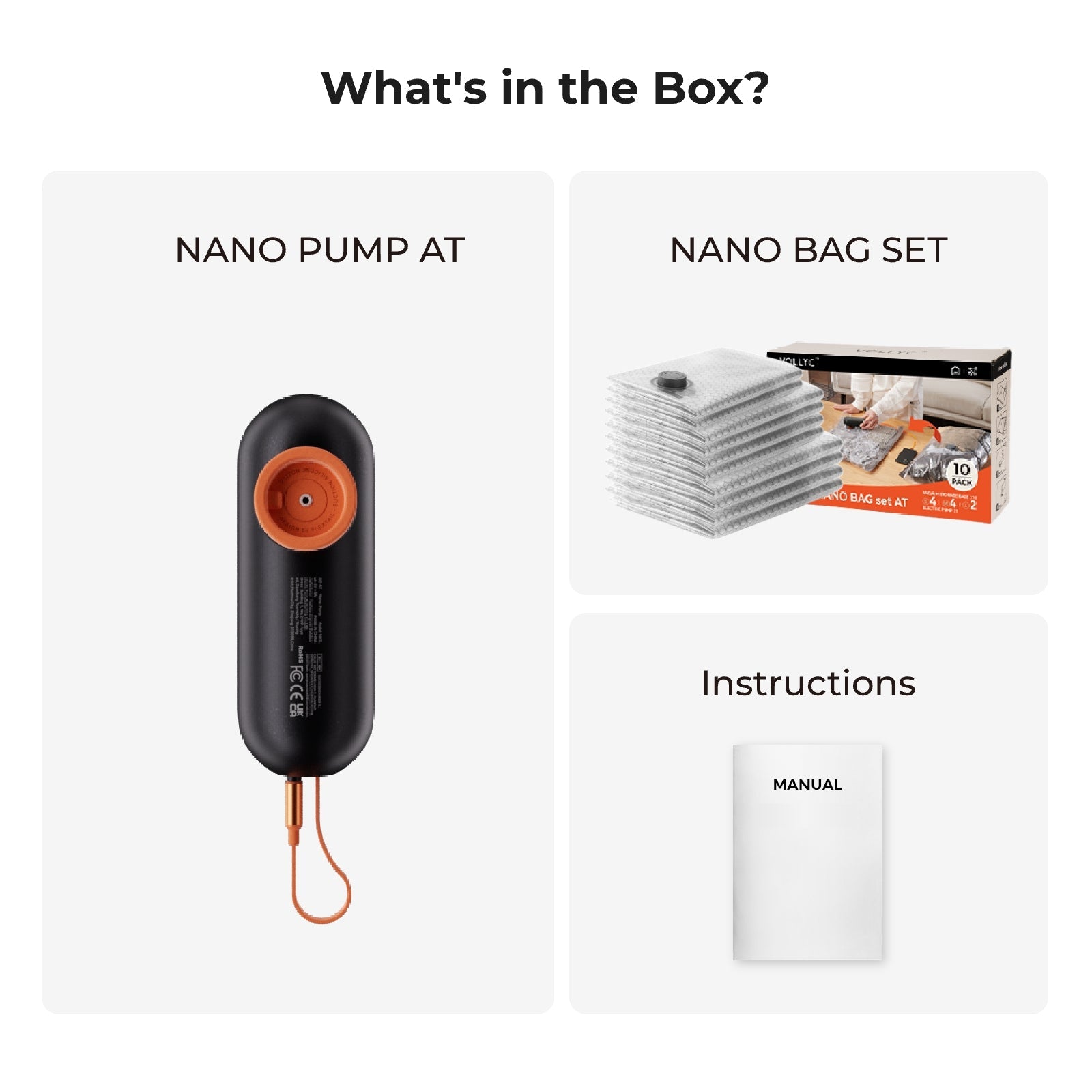 NANO BAG SET AT -55KPA VACUUM POWER The New Standard of Compression