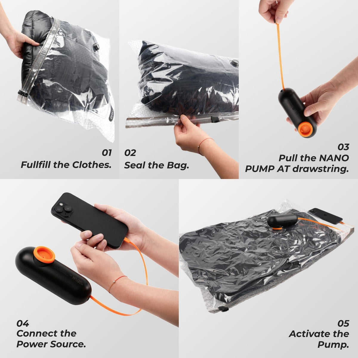 NANO BAG SET AT -55KPA VACUUM POWER The New Standard of Compression