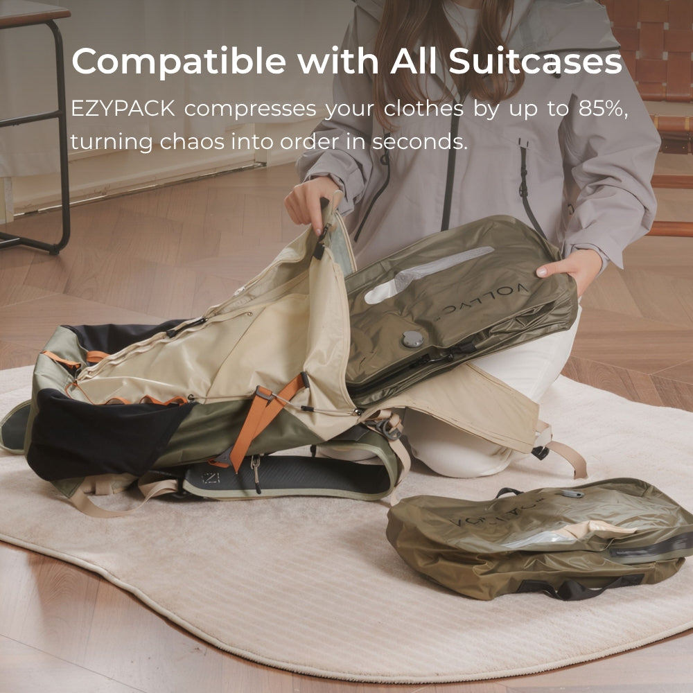 FLEXTAIL X VOLLYC EZY SET BUNDLE - 3 Size Waterproof Travel Vacuum Pack For Luggage Space Saving