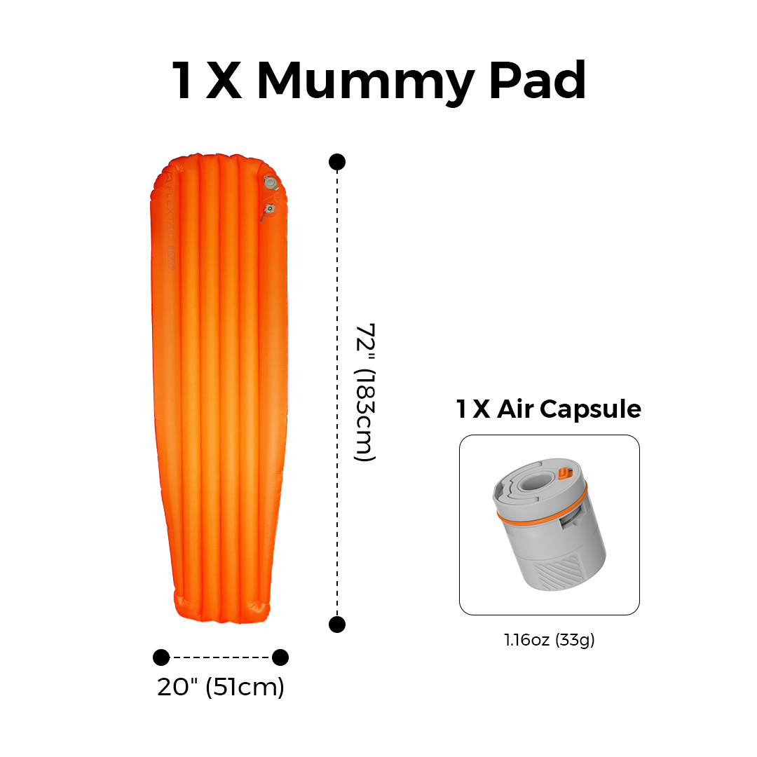TINY SLEEPING PAD R05 AVS- 5.6 R-Value Lightweight Automatic Inflation Pad