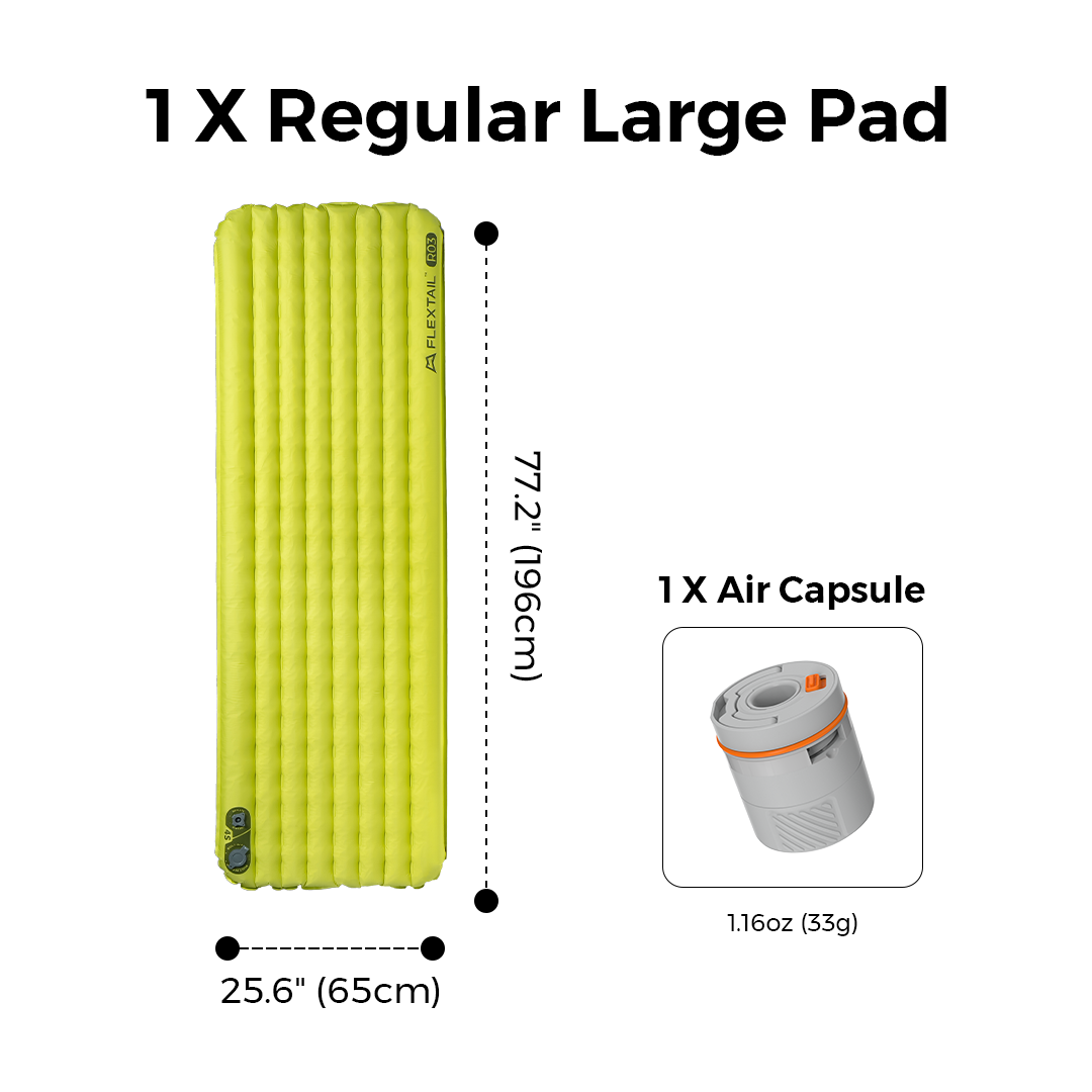 TINY SLEEPING PAD R03 AVS - 3.5 R-Value 3 Season Sleeping Pad with Pump