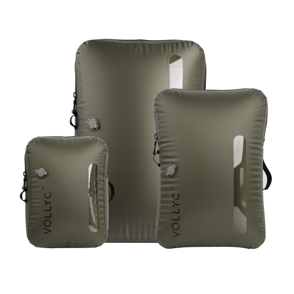 FLEXTAIL X VOLLYC EZY SET BUNDLE - 3 Size Waterproof Travel Vacuum Pack For Luggage Space Saving